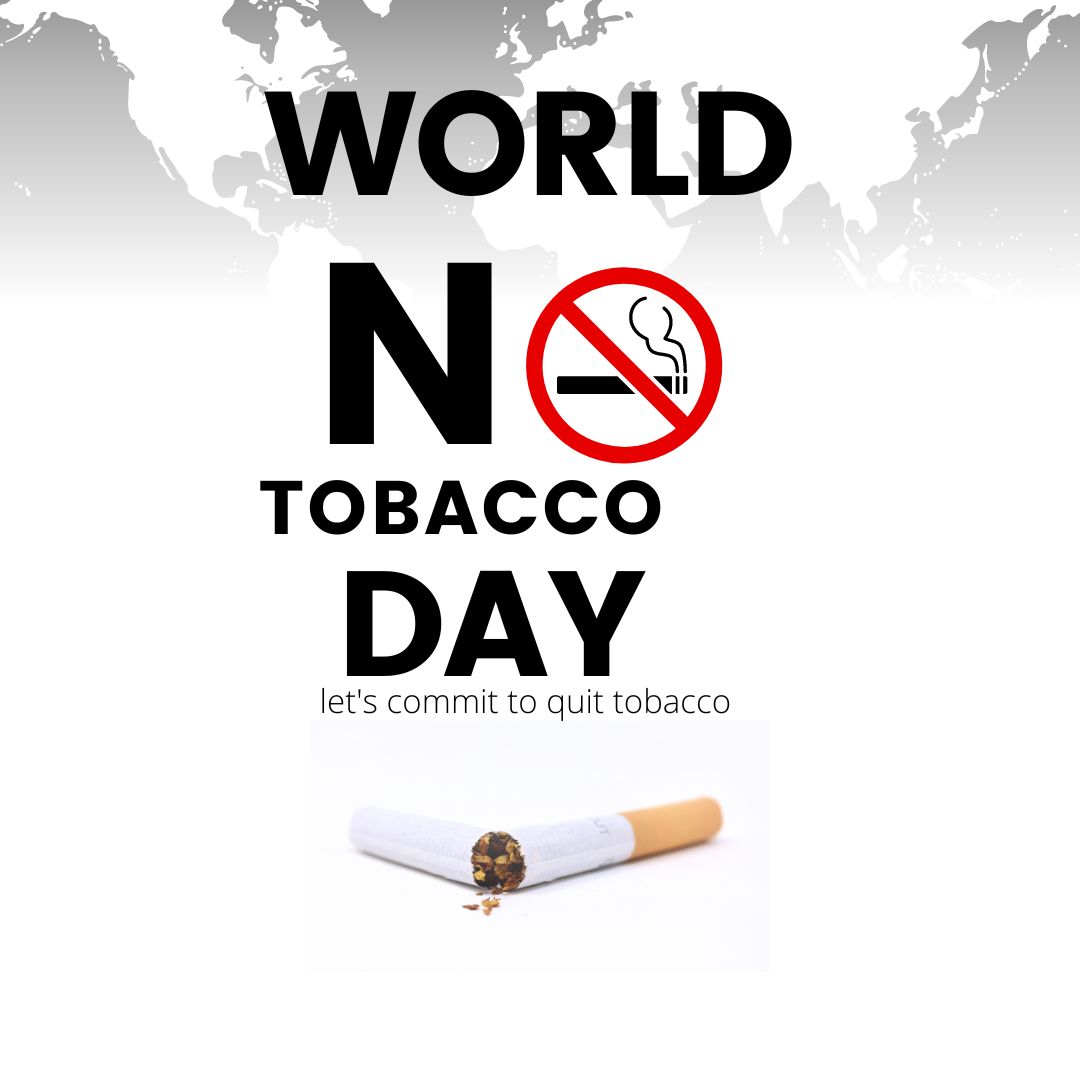 Grey White Minimalist Word No Tobacco Day Awareness Instagram Post